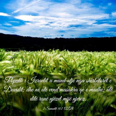 Picture 03 - 2 Samuelit 18:7 ALB - Populli i Izraelit u mund atje nga shërbëtorët - Bible Verse Picture