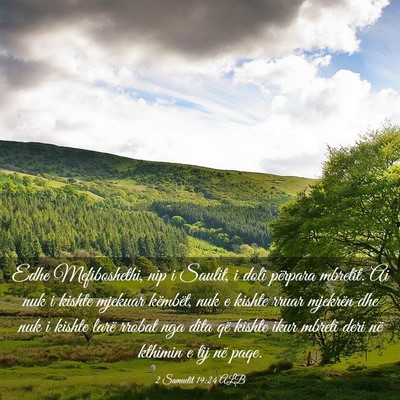 Picture 03 - 2 Samuelit 19:24 ALB - Edhe Mefiboshethi, nip i Saulit, i doli përpara - Bible Verse Picture