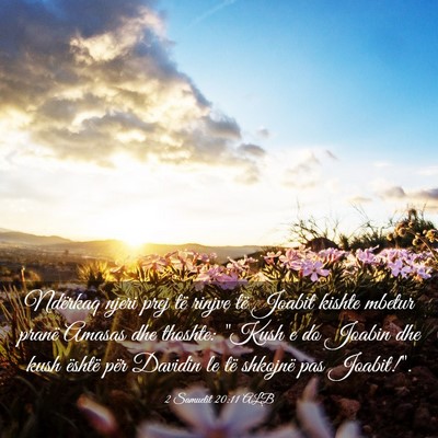 Picture 03 - 2 Samuelit 20:11 ALB - Ndërkaq njeri prej të rinjve të Joabit kishte - Bible Verse Picture
