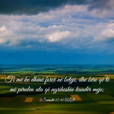 Picture 03 - 2 Samuelit 22:40 ALB - Ti më ke dhënë forcë në betejë, dhe bëre - Bible Verse Picture