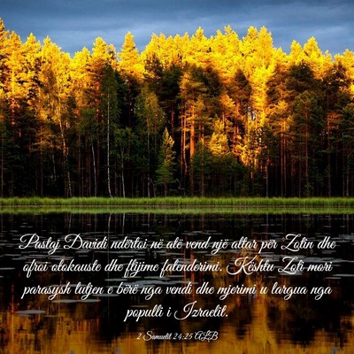 Picture 03 - 2 Samuelit 24:25 ALB - Pastaj Davidi ndërtoi në atë vend një altar - Bible Verse Picture