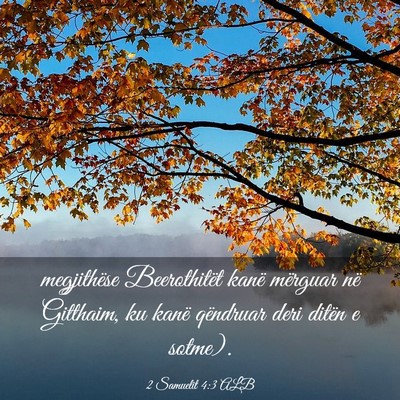 Picture 03 - 2 Samuelit 4:3 ALB - megjithëse Beerothitët kanë mërguar në - Bible Verse Picture