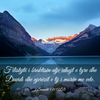 Picture 03 - 2 Samuelit 5:21 ALB - Filistejtë i braktisën atje idhujt e tyre dhe - Bible Verse Picture