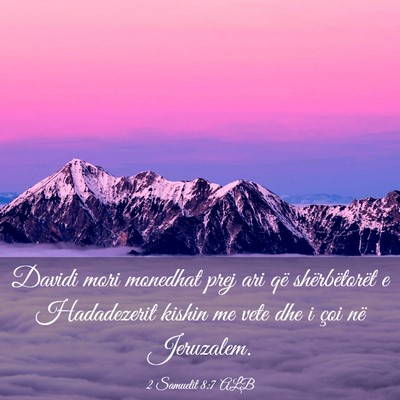 Picture 03 - 2 Samuelit 8:7 ALB - Davidi mori monedhat prej ari që shërbëtorët - Bible Verse Picture