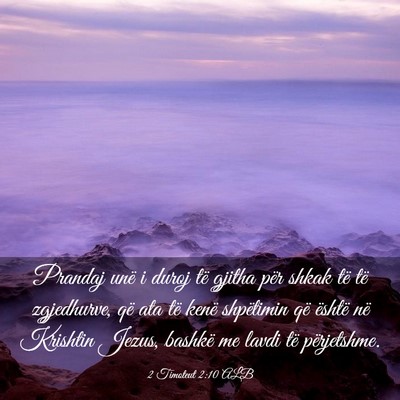 Picture 03 - 2 Timoteut 2:10 ALB - Prandaj unë i duroj të gjitha për shkak të - Bible Verse Picture