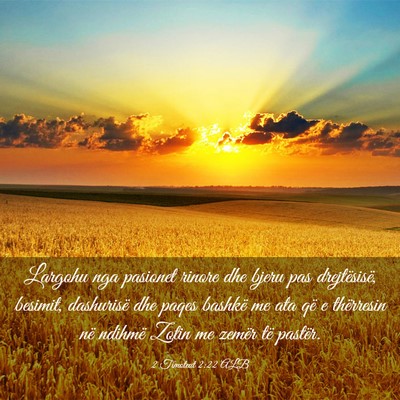 Picture 03 - 2 Timoteut 2:22 ALB - Largohu nga pasionet rinore dhe bjeru pas - Bible Verse Picture