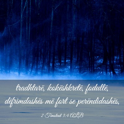 Picture 03 - 2 Timoteut 3:4 ALB - tradhtarë, kokëshkretë, fodullë, - Bible Verse Picture
