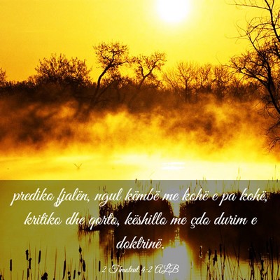 Picture 03 - 2 Timoteut 4:2 ALB - prediko fjalën, ngul këmbë me kohë e pa - Bible Verse Picture