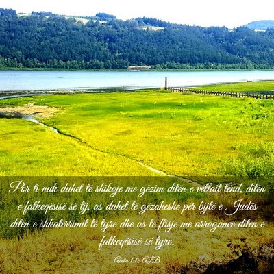 Picture 03 - Abdia 1:12 ALB - Por ti nuk duhet të shikoje me gëzim ditën e - Bible Verse Picture