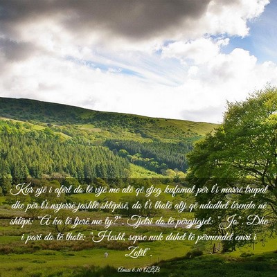 Picture 03 - Amosi 6:10 ALB - Kur një i afërt do të vijë me atë që djeg - Bible Verse Picture