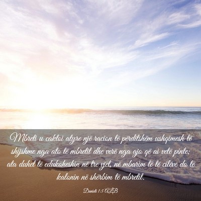 Picture 03 - Danieli 1:5 ALB - Mbreti u caktoi atyre një racion të - Bible Verse Picture