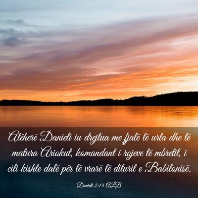Picture 03 - Danieli 2:14 ALB - Atëherë Danieli iu drejtua me fjalë të urta - Bible Verse Picture