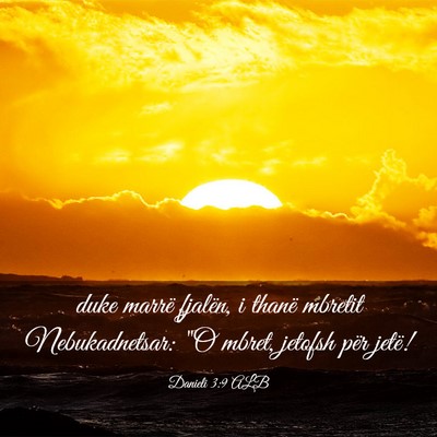 Picture 03 - Danieli 3:9 ALB - duke marrë fjalën, i thanë mbretit - Bible Verse Picture