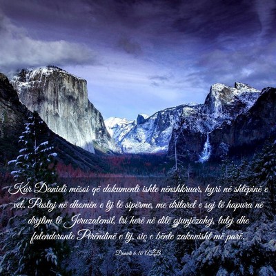 Picture 03 - Danieli 6:10 ALB - Kur Danieli mësoi që dokumenti ishte - Bible Verse Picture