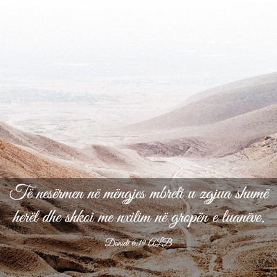 Picture 03 - Danieli 6:19 ALB - Të nesërmen në mëngjes mbreti u zgjua shumë - Bible Verse Picture