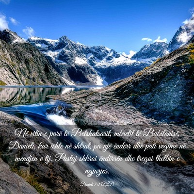 Picture 03 - Danieli 7:1 ALB - Në vitin e parë të Belshatsarit, mbretit të - Bible Verse Picture