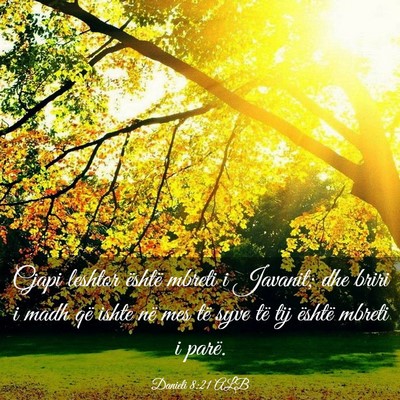 Picture 03 - Danieli 8:21 ALB - Cjapi leshtor është mbreti i Javanit; dhe briri - Bible Verse Picture