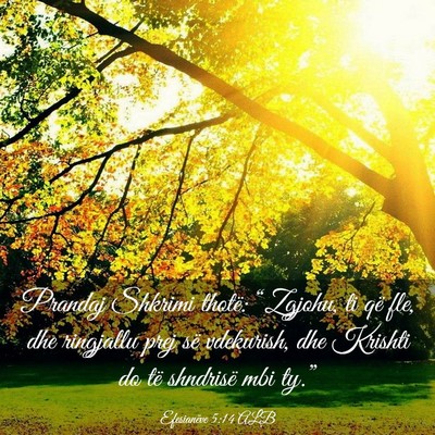 Picture 03 - Efesianëve 5:14 ALB - Prandaj Shkrimi thotë: “Zgjohu, ti që fle, - Bible Verse Picture