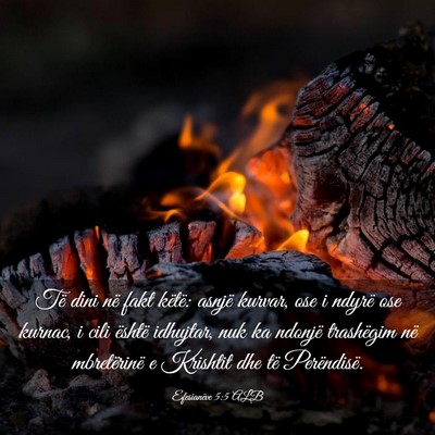 Picture 03 - Efesianëve 5:5 ALB - Të dini në fakt këtë: asnjë kurvar, ose i - Bible Verse Picture