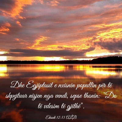 Picture 03 - Eksodi 12:33 ALB - Dhe Egjiptasit e nxisnin popullin për të - Bible Verse Picture