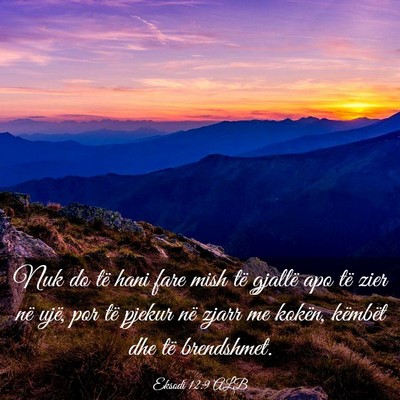 Picture 03 - Eksodi 12:9 ALB - Nuk do të hani fare mish të gjallë apo të - Bible Verse Picture