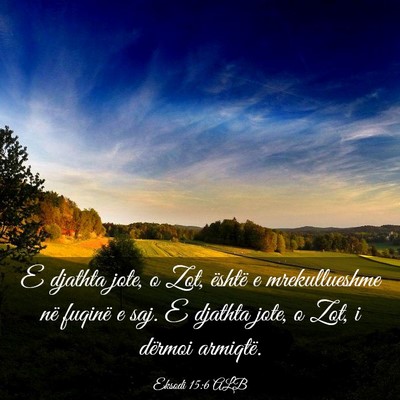 Picture 03 - Eksodi 15:6 ALB - E djathta jote, o Zot, është e mrekullueshme - Bible Verse Picture