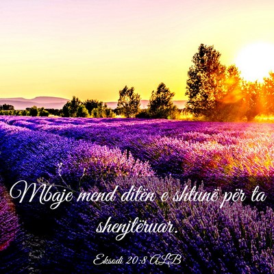 Picture 03 - Eksodi 20:8 ALB - Mbaje mend ditën e shtunë për ta - Bible Verse Picture