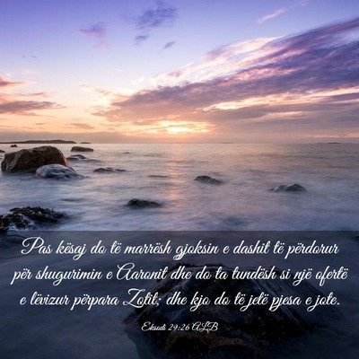 Picture 03 - Eksodi 29:26 ALB - Pas kësaj do të marrësh gjoksin e dashit të - Bible Verse Picture