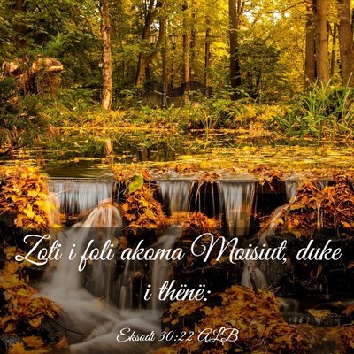Picture 03 - Eksodi 30:22 ALB - Zoti i foli akoma Moisiut, duke i - Bible Verse Picture
