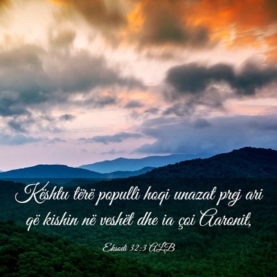 Picture 03 - Eksodi 32:3 ALB - Kështu tërë populli hoqi unazat prej ari që - Bible Verse Picture