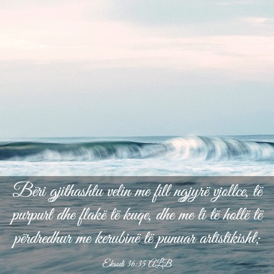 Picture 03 - Eksodi 36:35 ALB - Bëri gjithashtu velin me fill ngjyrë vjollce, - Bible Verse Picture