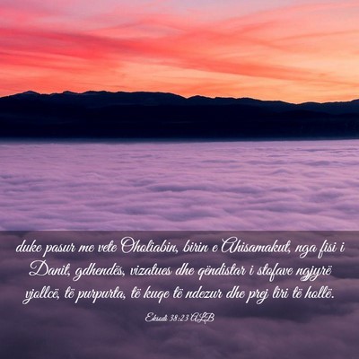 Picture 03 - Eksodi 38:23 ALB - duke pasur me vete Oholiabin, birin e Ahisamakut, - Bible Verse Picture