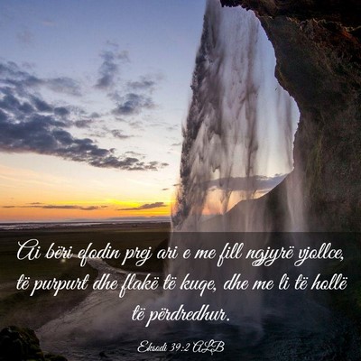 Picture 03 - Eksodi 39:2 ALB - Ai bëri efodin prej ari e me fill ngjyrë - Bible Verse Picture