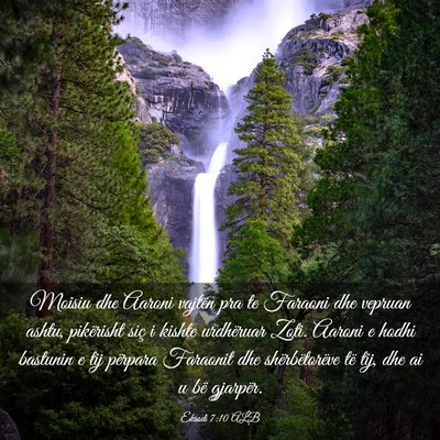 Picture 03 - Eksodi 7:10 ALB - Moisiu dhe Aaroni vajtën pra te Faraoni dhe - Bible Verse Picture