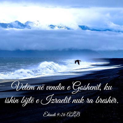 Picture 03 - Eksodi 9:26 ALB - Vetëm në vendin e Goshenit, ku ishin bijtë e - Bible Verse Picture