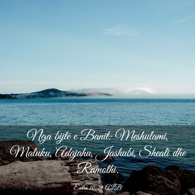 Picture 03 - Esdra 10:29 ALB - Nga bijtë e Banit: Meshulami, Maluku, Adajahu, - Bible Verse Picture