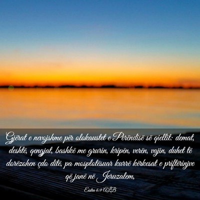 Picture 03 - Esdra 6:9 ALB - Gjërat e nevojshme për olokaustet e Perëndisë - Bible Verse Picture