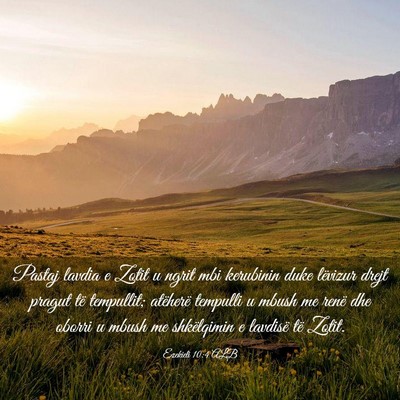 Picture 03 - Ezekieli 10:4 ALB - Pastaj lavdia e Zotit u ngrit mbi kerubinin duke - Bible Verse Picture