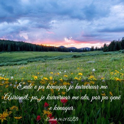 Picture 03 - Ezekieli 16:28 ALB - Ende e pa kënaqur, je kurvëruar me Asirianët; - Bible Verse Picture