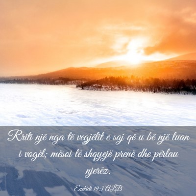 Picture 03 - Ezekieli 19:3 ALB - Rriti një nga të vegjëlit e saj që u bë një - Bible Verse Picture