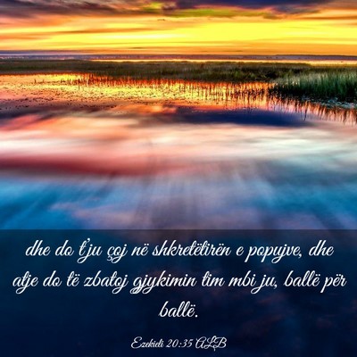 Picture 03 - Ezekieli 20:35 ALB - dhe do t’ju çoj në shkretëtirën e popujve, - Bible Verse Picture