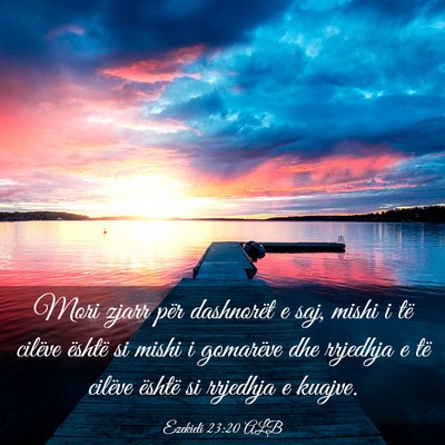 Picture 03 - Ezekieli 23:20 ALB - Mori zjarr për dashnorët e saj, mishi i të - Bible Verse Picture