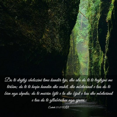 Picture 03 - Ezekieli 23:25 ALB - Do të drejtoj xhelozinë time kundër teje, dhe - Bible Verse Picture