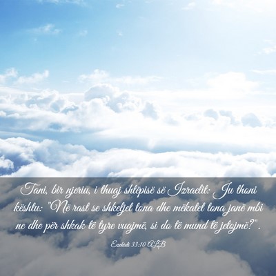 Picture 03 - Ezekieli 33:10 ALB - Tani, bir njeriu, i thuaj shtëpisë së - Bible Verse Picture