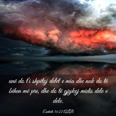 Picture 03 - Ezekieli 34:22 ALB - unë do t’i shpëtoj delet e mia dhe nuk do të - Bible Verse Picture