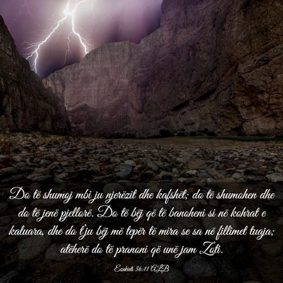 Picture 03 - Ezekieli 36:11 ALB - Do të shumoj mbi ju njerëzit dhe kafshët; do - Bible Verse Picture