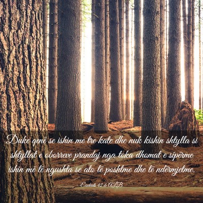 Picture 03 - Ezekieli 42:6 ALB - Duke qenë se ishin me tre kate dhe nuk kishin - Bible Verse Picture