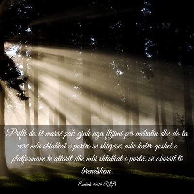 Picture 03 - Ezekieli 45:19 ALB - Prifti do të marrë pak gjak nga flijimi për - Bible Verse Picture