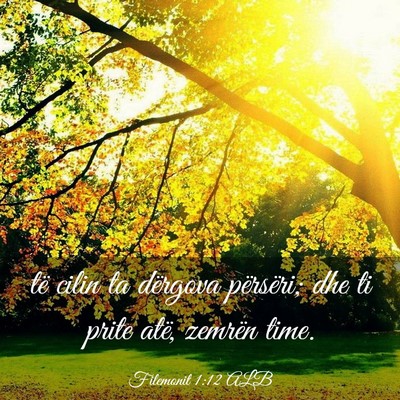 Picture 03 - Filemonit 1:12 ALB - të cilin ta dërgova përsëri; dhe ti prite - Bible Verse Picture