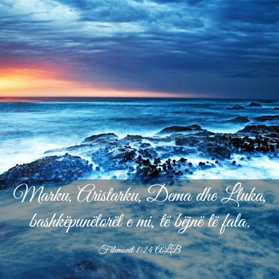 Picture 03 - Filemonit 1:24 ALB - Marku, Aristarku, Dema dhe Lluka, - Bible Verse Picture